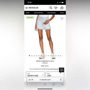 NWT Agolde Parker long short in Jinx. Sold out on revolve.